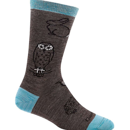 Darn Tough Women's Woodland Creatures Crew Lightweight - Ash