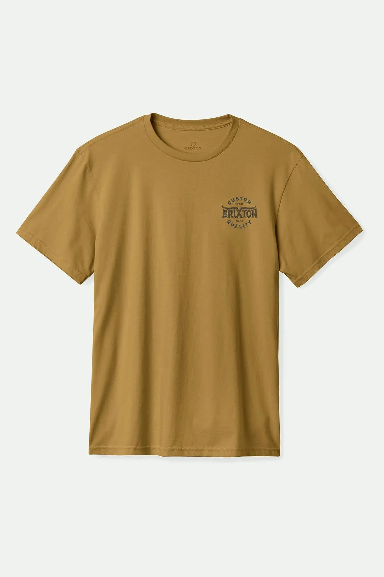 Front of Brixton Men's Gibson Short Sleeve Dijon Worn Wash Tee Shirt 