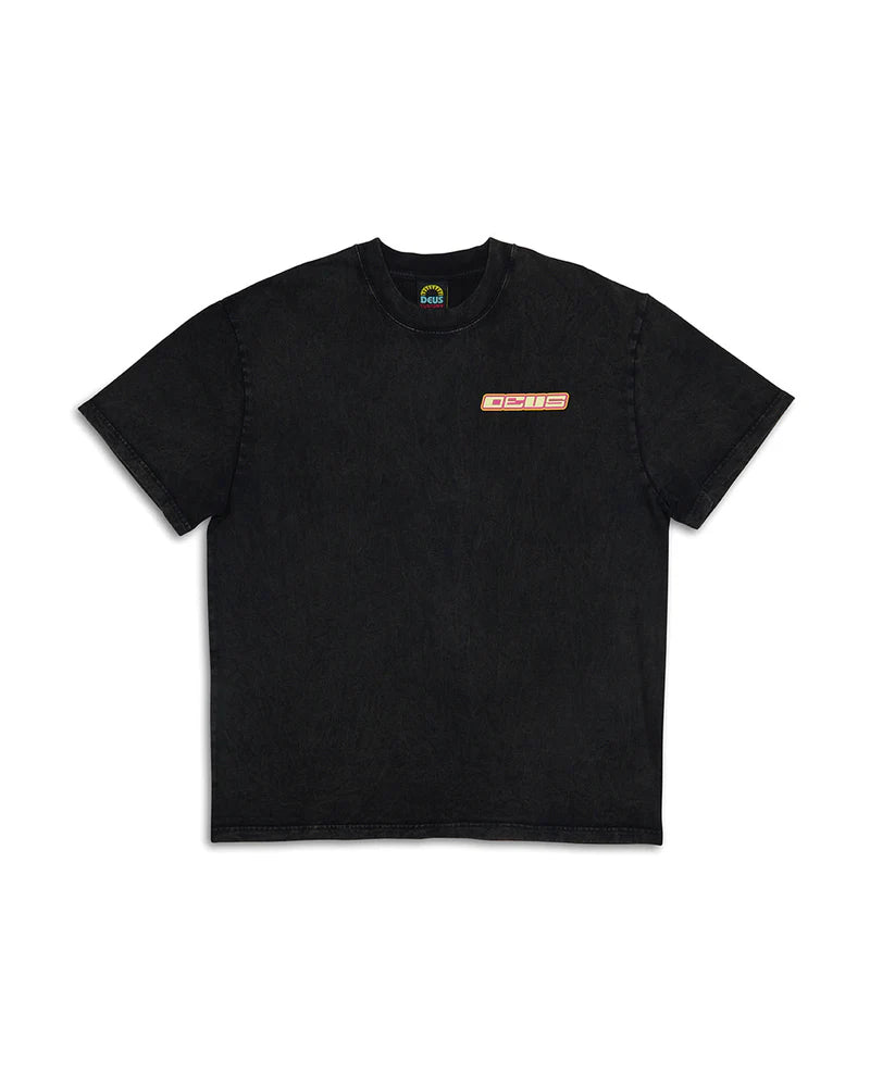 Front View of Deus black crew neck t-shirt 