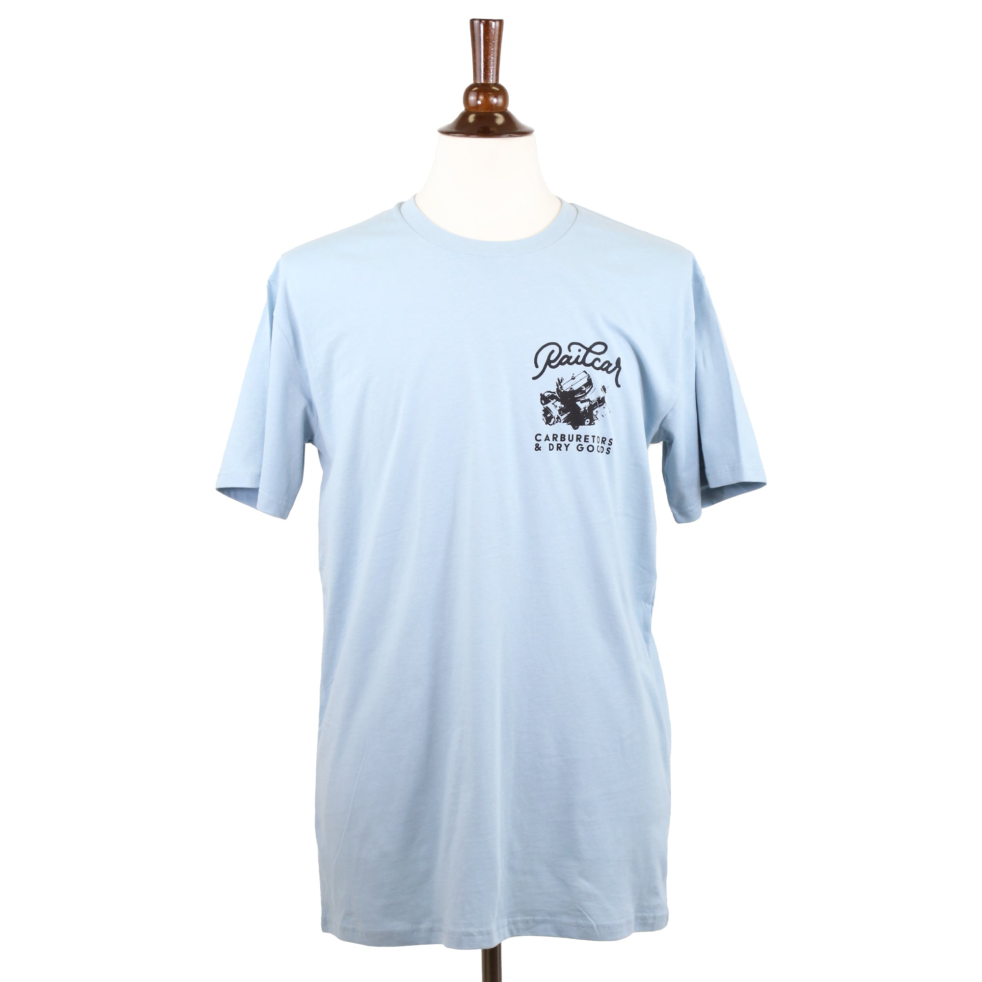 Carburetors And Dry Goods Light Blue Tee Shirt