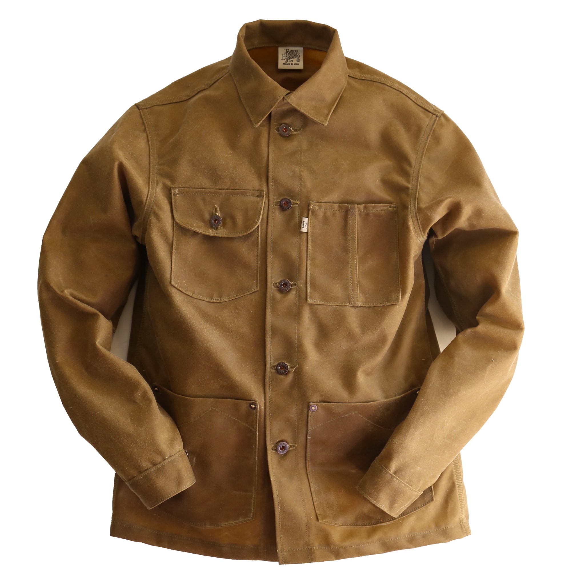 Front of Waxed Canvas Chore Coat